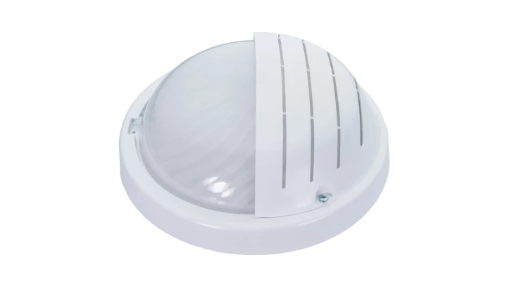 Oprawa GRILL, E27, 60W, biała-polipropylen, klosz matowy-poliwęglan, IP44, osłona, IK10 A2240-MP
