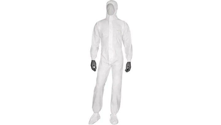Kombinezon z kapturem z włókniny deltatek 5000 gumka w talii kostkach i nadgarstkach kolor biały rozmiar XXL CORP DT117XX
