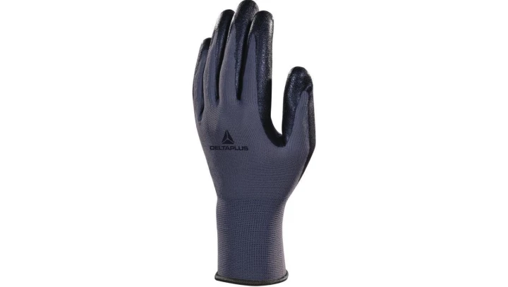 Rękawice dziane z poliestru (100) dłoń powlekana nitrylem ścieg 13 kolor czarno-szary rozmiar 10 MAIN VE722NO10