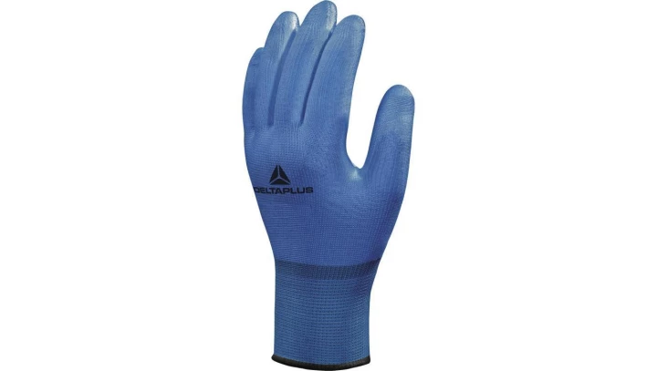 Rękawice dziane z poliamidu dłoń powlekana poliuretanem ścieg 15 kolor niebieski rozmiar 10 MAIN VECUT10BL10