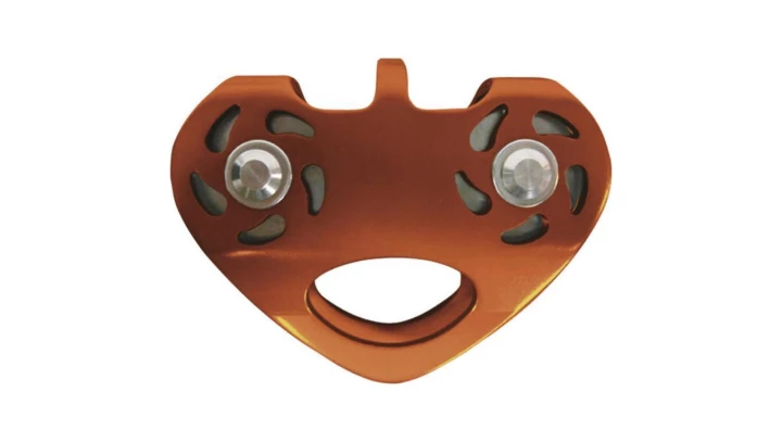 Podwójny bloczek na łożysku kulowym zaprojektowany do tyrolki na linach oraz linach stalowych ANTI TC025