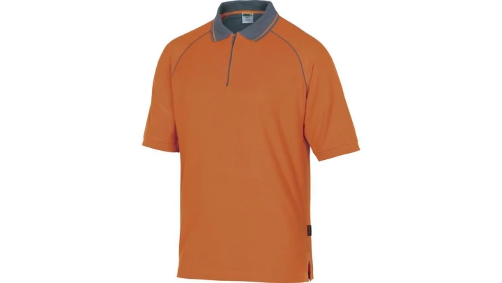 Polo z bawełny (100) 210g zapinane na zamek pod szyją pasuje do serii mach 2 kolor pomarańczowy rozmiar 3XL CORP MSPOLOR3X