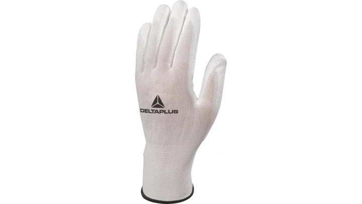 Rękawice dziane z poliamidu (100) dłoń powlekana poliuretanem ścieg 13 kolor biały rozmiar 6 MAIN VE70206