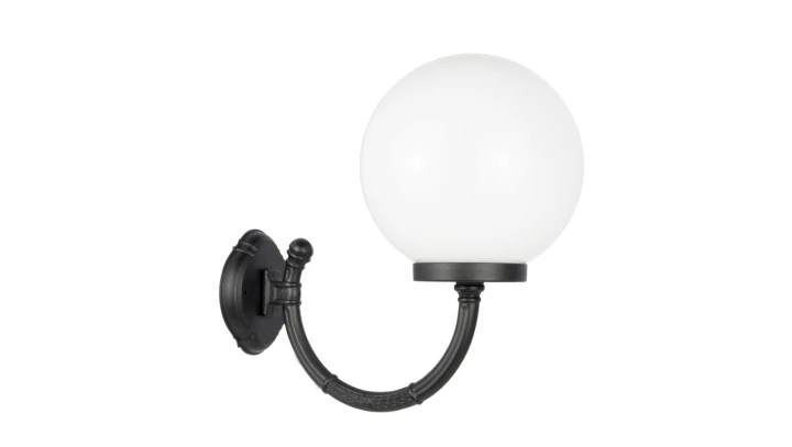 Kinkiet zewnętrzny Kule Classic K 3012/1/K 250 P OP, E27 max 60W, kolor czarny, klosz biały 0438621