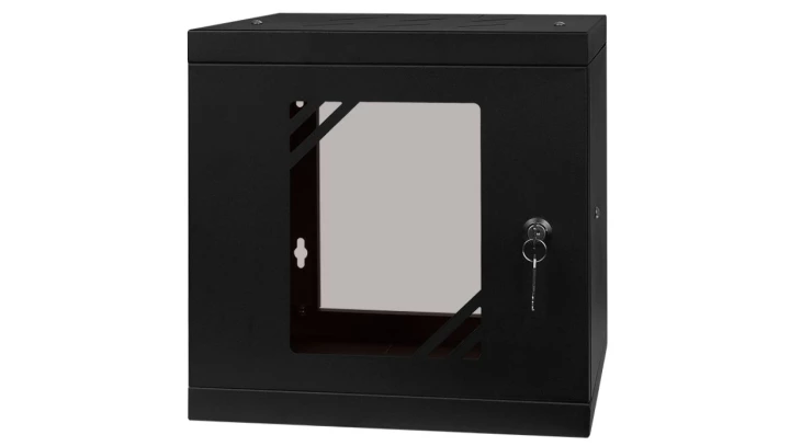Szafa wisząca RACK 10 6U 300mm drzwi szklane czarna
