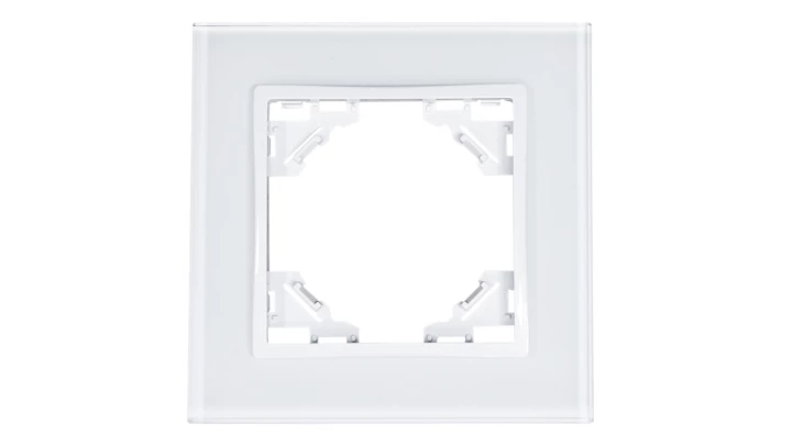 QUADRA RAMKA SZKLANA, POJEDYNCZA, BIAŁA, DO GNIAZD I WŁĄCZNIKÓW
