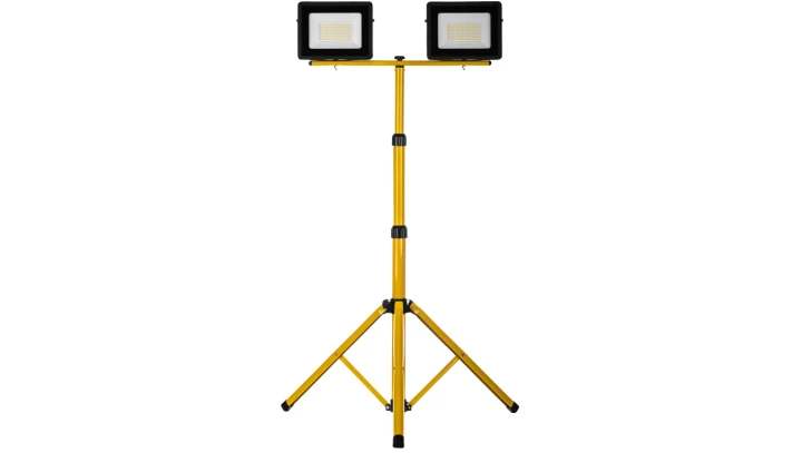 Projektor LED na statywie żółty 2x50W 2x4000lm IP65 6400K SL-S04