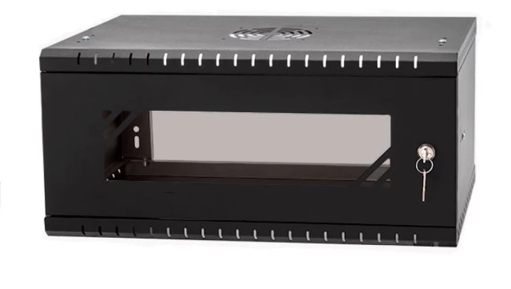 Szafa wisząca RACK 19 4U 350mm drzwi szklane czarna PRO