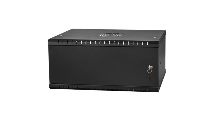 Szafa wisząca RACK 19 4U 350mm drzwi metalowe czarna PRO