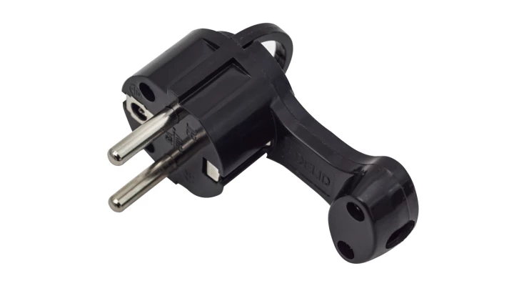 WTYCZKA KĄTOWA ULTRA PŁASKA Z UCHWYTEM ZA MEBLE CZARNA