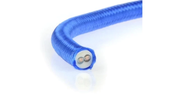 Przewód prądowy H03VV-F / OMY 300V 2x0,75 w oplocie niebieski linka /100m/