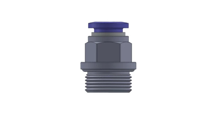 Złączka wtykowa prosta mosiężna niklowana do węża 10, M20X1,5z, 122.M20X1,5-10
