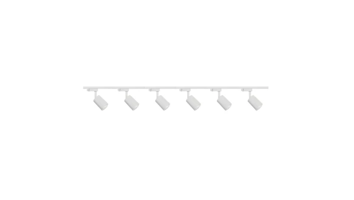 Zestaw 6x lampa SIENA ALU Track biała z żarówką led gu10 PHILIPS 5W ciepła biała + szynoprzewód 2 x 2m kolor biały