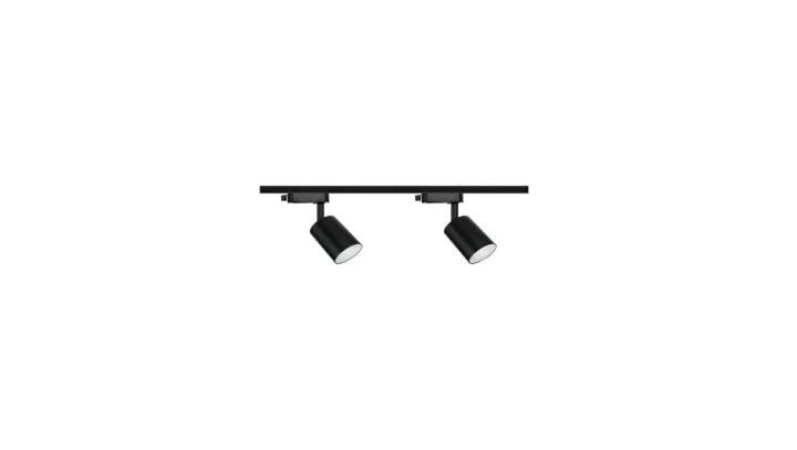 Zestaw 2x lampa SIENA ALU Track czarna z żarówką led gu10 PHILIPS 5W ciepła biała + szynoprzewód 1m kolor czarny