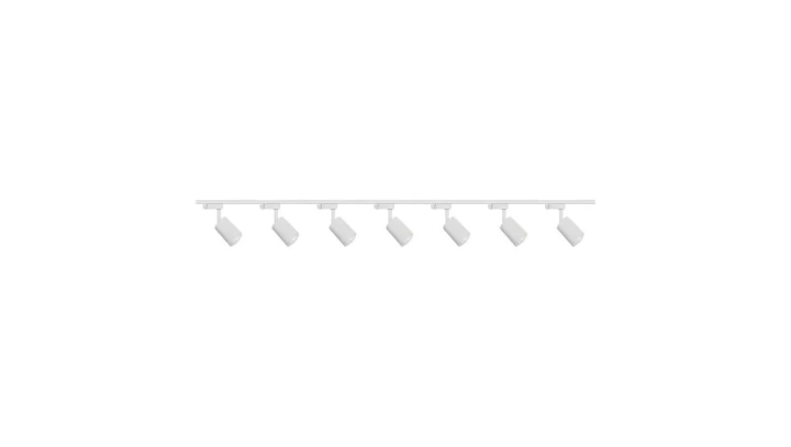 Zestaw 7x lampa SIENA ALU Track 3F biała z żarówką led gu10 PHILIPS 5W ciepła biała + szynoprzewód 2 x 2m kolor biały