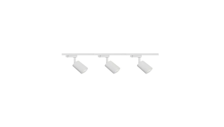 Zestaw 3x lampa SIENA ALU Track 3F biała z żarówką led gu10 PHILIPS 5W ciepła biała + szynoprzewód 1m kolor biały