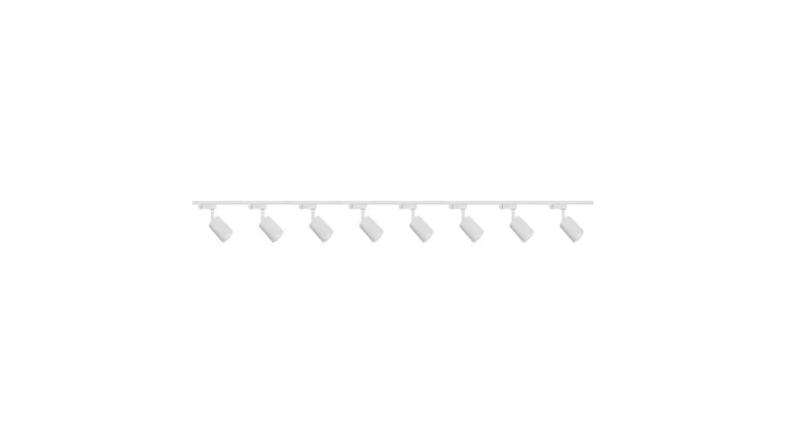 Zestaw 8x lampa SIENA ALU Track biała z żarówką led gu10 PHILIPS 5W ciepła biała + szynoprzewód 2 x 2m kolor biały