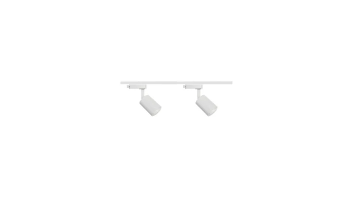Zestaw 2x lampa SIENA ALU Track biała z żarówką led gu10 PHILIPS 5W ciepła biała + szynoprzewód 1m kolor biały