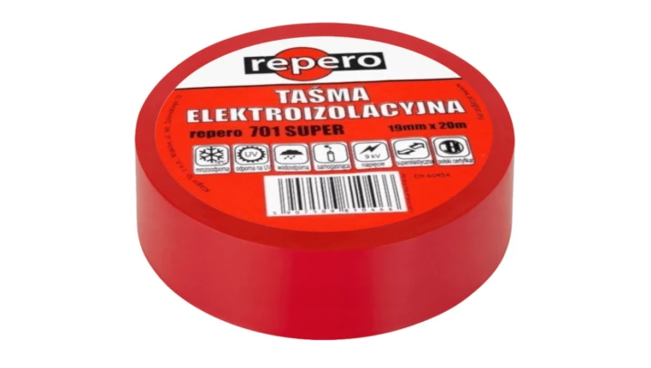 Taśma izolacyjna 19mm/20m Repero701 Super biała