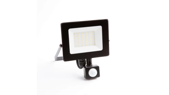 Naświetlacz led z czujnikiem ruchu PIR 20W 1800LM AC230V IP65 kąt świecenia 120 neutralna biała 4000K czarny