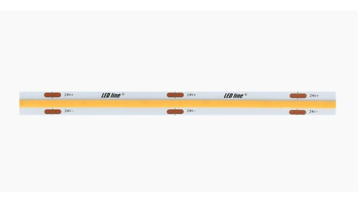 LED line Taśma COB 480 chips/m ciągła linia 24V 2700K ciepła 18W 5 lat gwar./5m