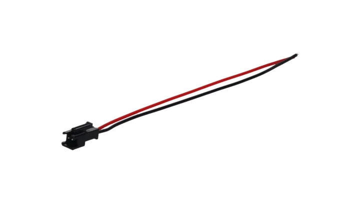 Gniazdo 2-pin czarne przewód 8cm 24awg