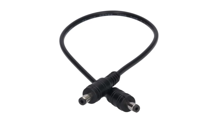 Przedłużka DC 5.5/2.1 1W-1W czarna 30cm 22/20awg