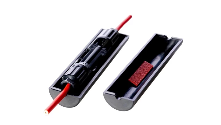 Connector Box 4 szt - Obudowa złącza kabla solarnego MC4 z plastrem Stop Fire Sticker