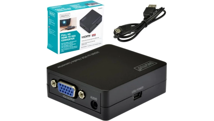 Konwerter sygnału HDMI do VGA, z audio /1x miniJack/ DS-40310-1