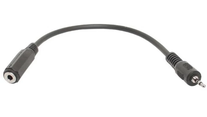 Przejście Adapter Audio AUX micro Jack 2,5mm Stereo (wtyk) / mini Jack 3,5mm Stereo (gniazdo) na kablu 20cm