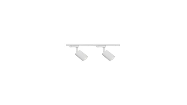 Zestaw 2x lampa SIENA ALU Track 3F biała z żarówką led gu10 PHILIPS 5W ciepła biała + szynoprzewód 1m kolor biały