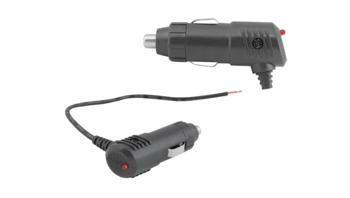 Wtyk kątowy do zapalniczki samochodowej LED z kablem 20czm 12V/24V HQ