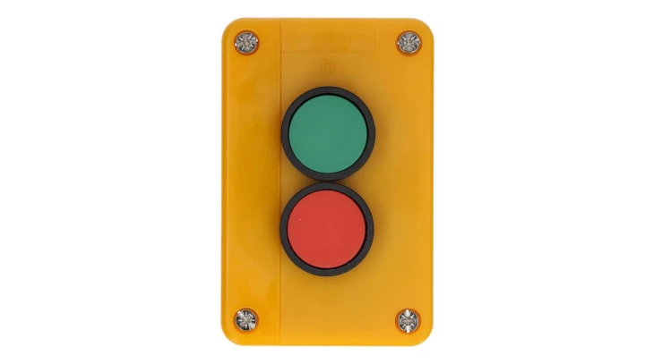 Kaseta sterownicza z dwoma przyciskami START STOP żółta