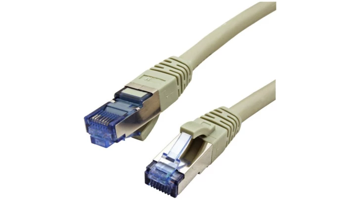 Patchcord S/FTP kat.6A PiMF kabel sieciowy LAN 2x RJ45 linka PoE szary 2m