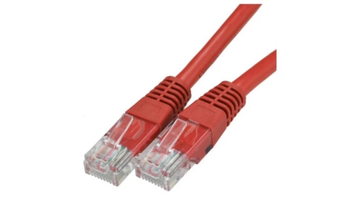 Patchcord UTP kat.5e kabel sieciowy LAN 2x RJ45 linka czerwony 10m