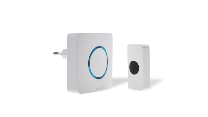 Dzwonek bezprzewodowy z pilotem, learning system, 230V, 38 dzwięków, DS-2B/B BIAŁY