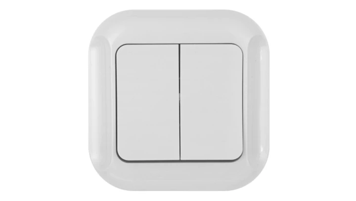 TOPAZ Łącznik podwójny p/t 10A, 250V, świecznikowy biały 00060278