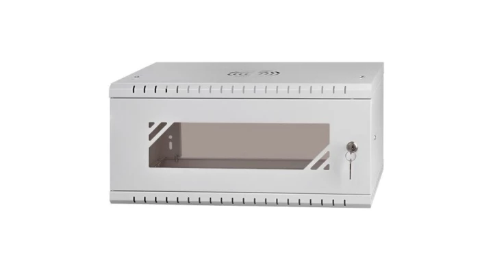 Szafa wisząca RACK 19 4U 350mm drzwi szklane szara PRO