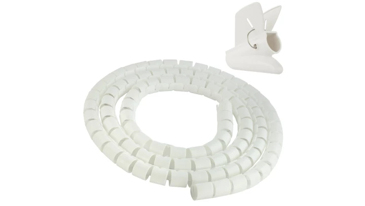 Elastyczny organizer biurkowy typu CABLEZIP maskownica do kabli i przewodów 2,6m 20mm biały