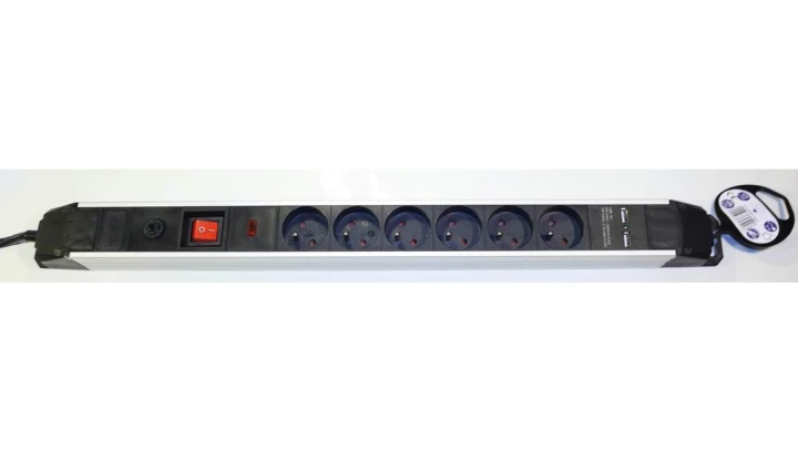 Listwa przepięciowa 2x USB 6x gniazdo sieciowe 16A 3m