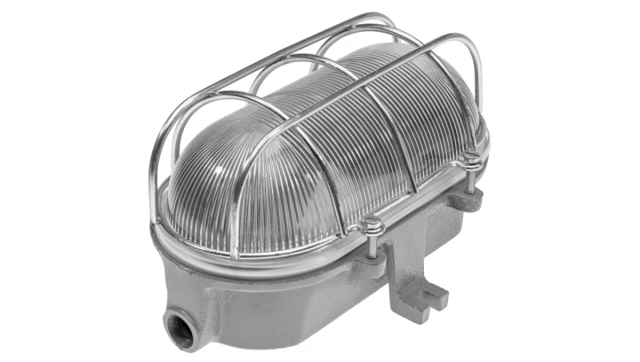 Oprawa LOFT OVAL-XXL, E27, 200W, szara-żeliwo, klosz przeźroczysty-szkło, IP54, siatka metalowa A1380