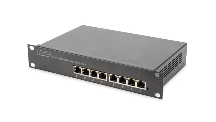 Switch Etherne 8 x Gigabit ethernet rack 10 cali czarny DN-80114