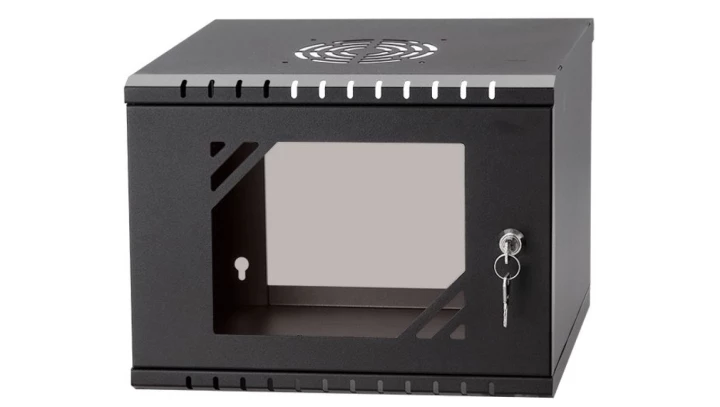 Szafa wisząca RACK 10 4U 300mm drzwi szklane czarna