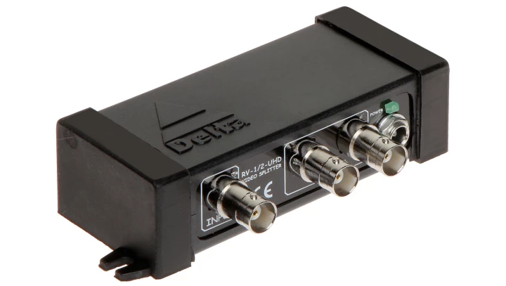 Aktywny rozgałęźnik wideo, bez straty jakości sygnału AHD, HD-CVI, HD-TVI, PAL 1-we BNC / 2-wy BNC UHD 4K RV-1/2-UHD