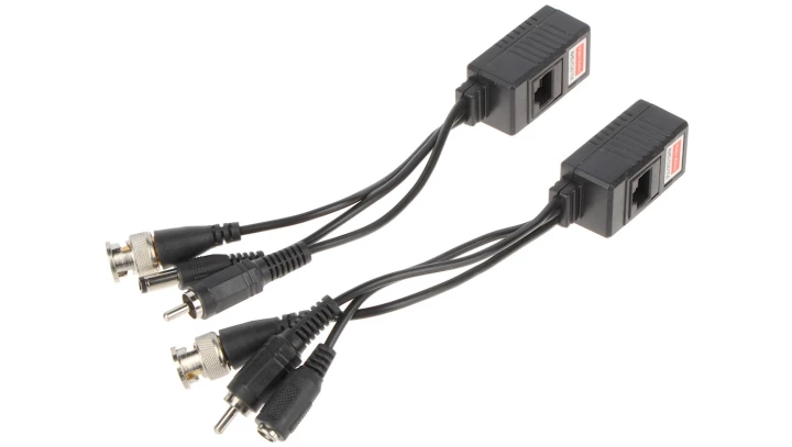 Transformator do przesyłania sygnału audio + wideo + zasilanie po skrętce AHD, HD-CVI, HD-TVI, CVBS, 4K UHD TR-1AUZ