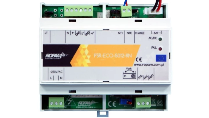Zasilacz buforowy AC/DC, 12V/DC, 50W, do zasilania central 12V- wiązka, DIN 6M, PSR-ECO-5012-RS