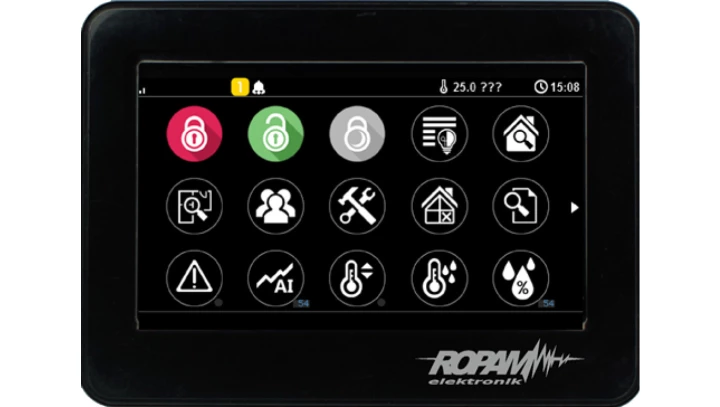 Panel dotykowy, 4,3” TFT LCD, rezystancyjny, montaż na płaskim podłożuzłącza stałe, kolor czarny