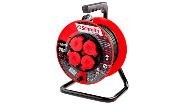 Przedłużacz bębnowy 4 gniazda z/u 3x1,5mm IP44 25m H05RR-F Schmith