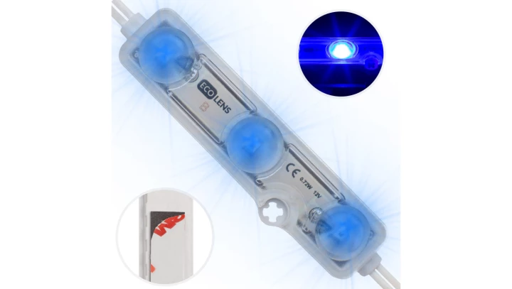 Moduł 3xLED SMD 0,72W niebieski