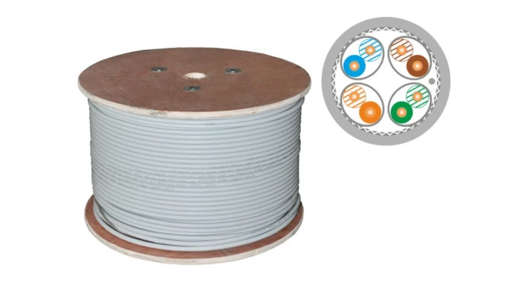 Kabel S/FTP kat.7A euroclass B2ca LSOH 1500 MHz (10Gb/s) 25 lat gwarancji, badanie jakości laboratorium INTERTEK (USA) /500m/